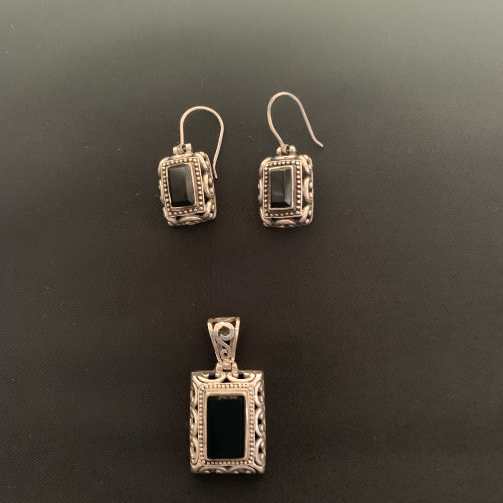 Sterling Silver, pendant with matching earrings